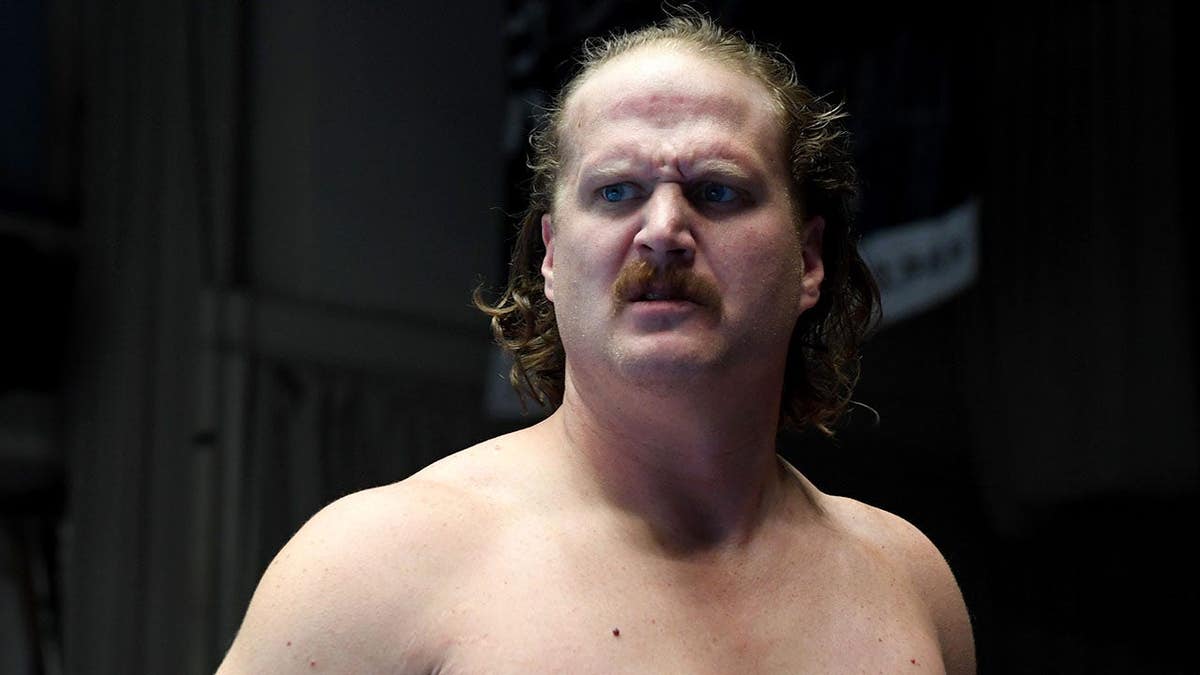 Joe Doering looking connected during All Japan Pro-Wrestling arena astatine Korakuen Hall successful Tokyo