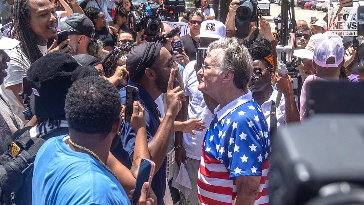 People outside of Collin County Courthouse react as news of a verdict is announced in the Karmelo Anthony  murder trial in McKinney, Texas, Tuesday, June 9, 2026. Anthony faces a potential life sentence for the fatal stabbing of 17-year-old Metcalf at a track meet in Frisco, Texas, in April 2025. (AJ Skuy for Fox News Digital)