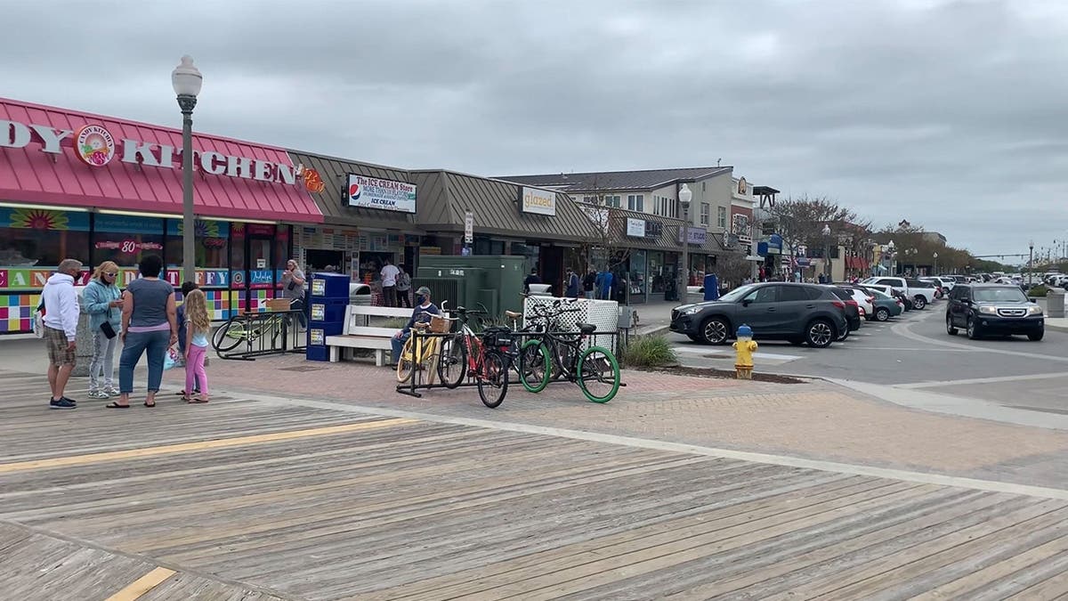 boardwalk beachgoers candy shop