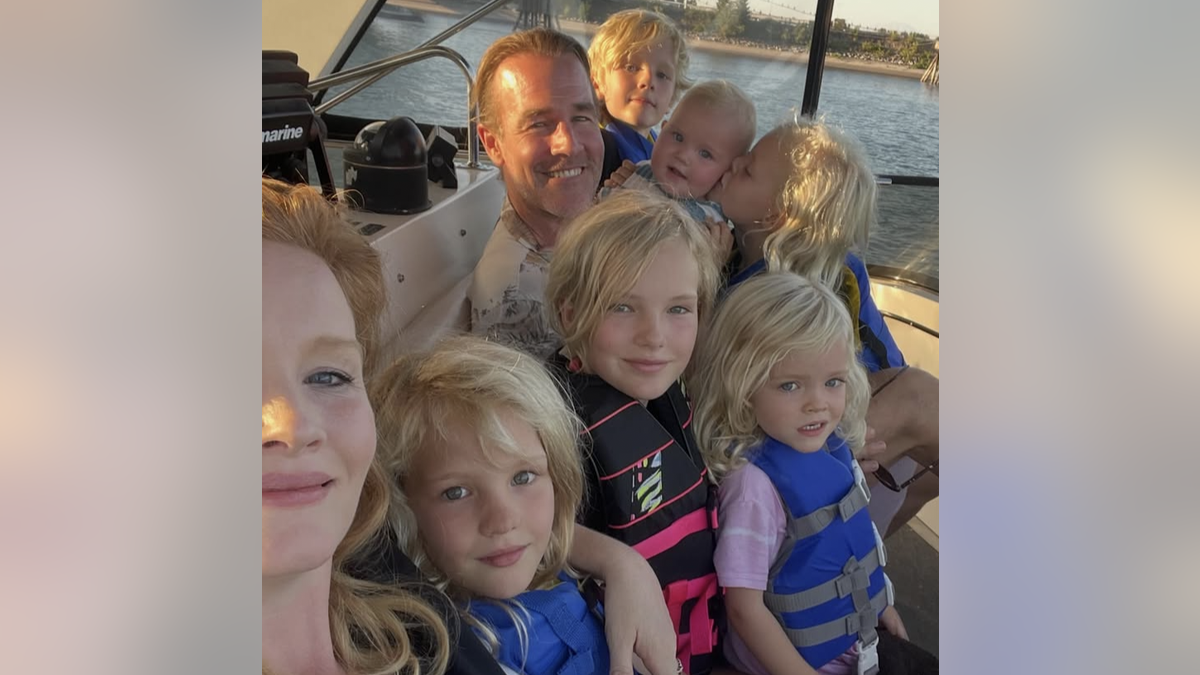A photo of the Van Der Beek family on a boat