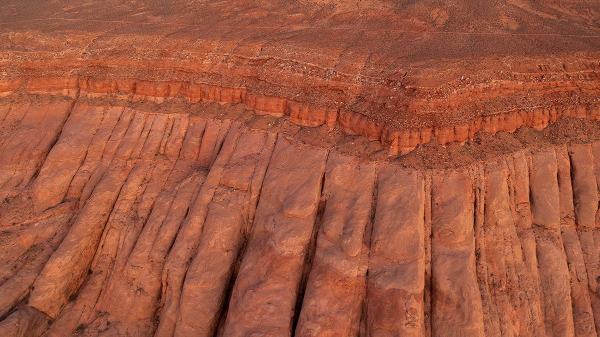 Aerial view of Lake Powell and surrounding landscape near Glen Canyon National Recreation Area in Utah
