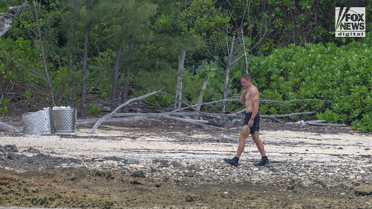 Members of the US Coast Guard searching an area in Hope Town, The Bahamas.