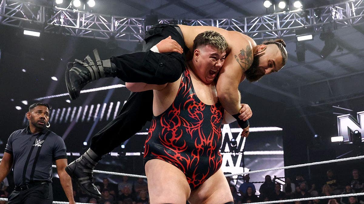 Mason Rook successful action against Tony D'Angelo during NXT lucifer astatine WWE Performance Center