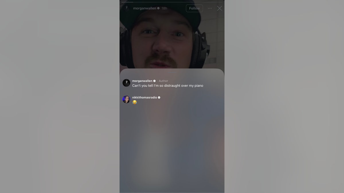 Morgan Wallen's comment about his piano.