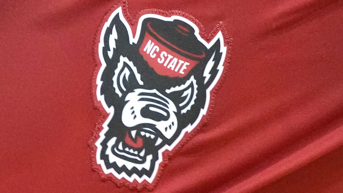NC State Wolfpack logo shown on a pair of shorts.