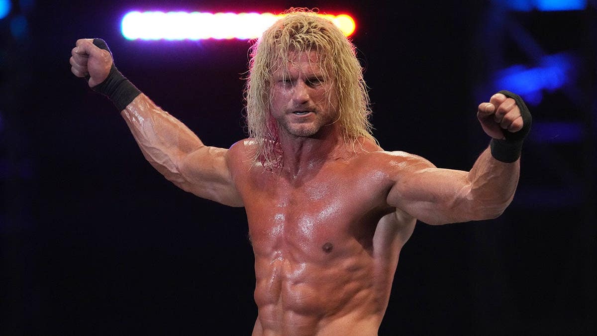 Nic Nemeth celebrating victory at Fukuoka Convention Center wrestling event