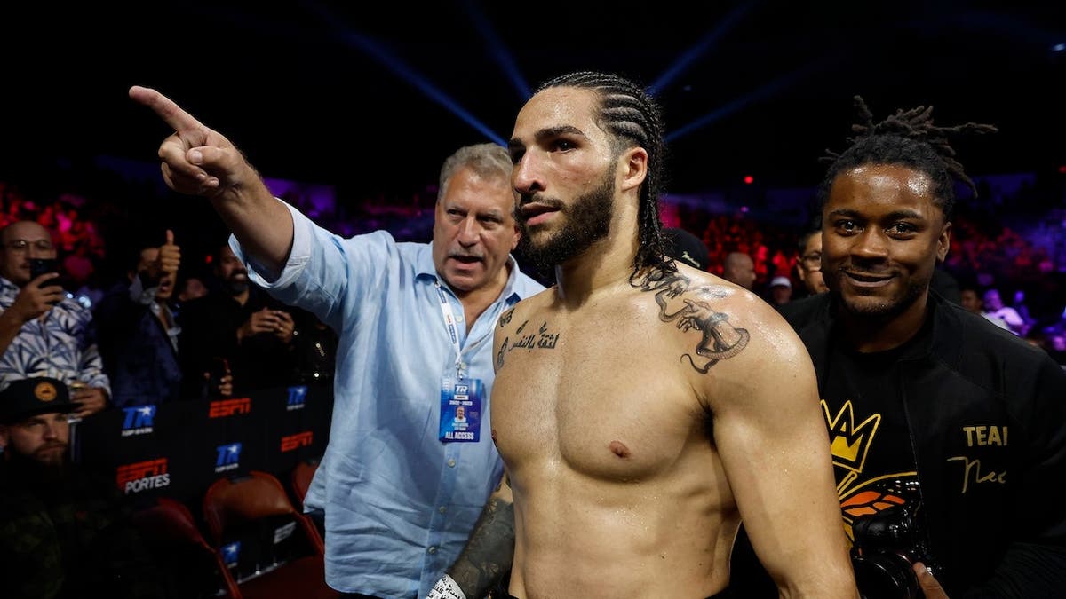 Nico Ali Walsh walking off stage at Pechanga Arena in San Diego