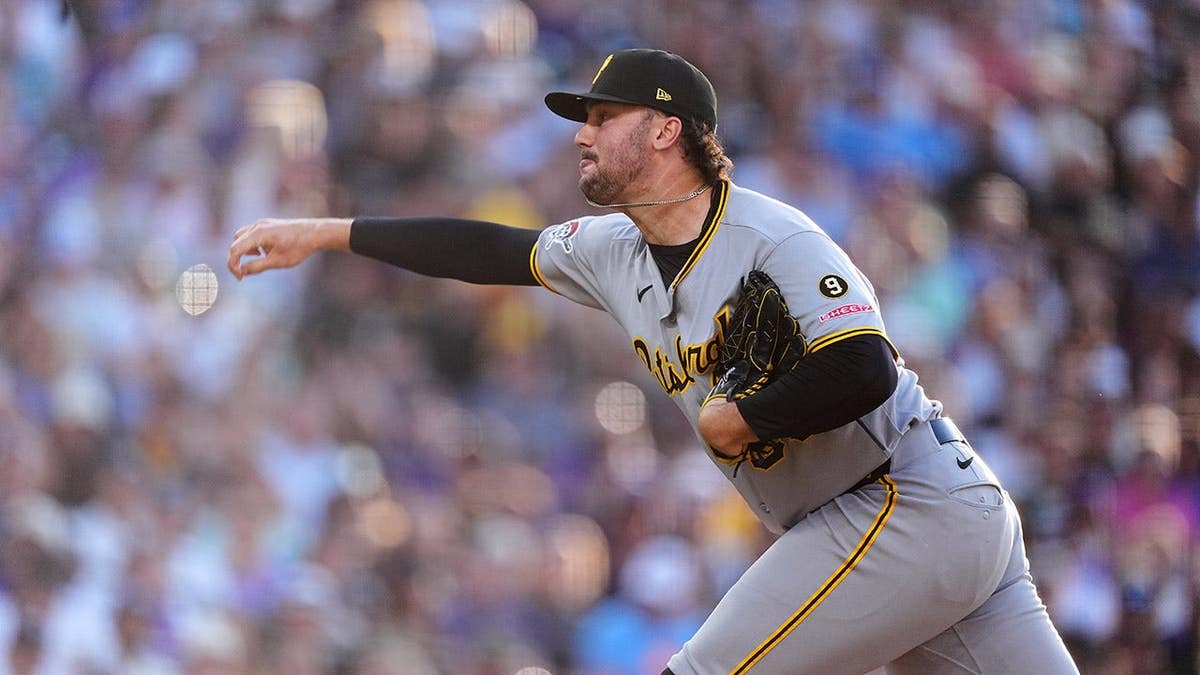 Paul Skenes pitching for nan Pittsburgh Pirates against nan Colorado Rockies successful Denver