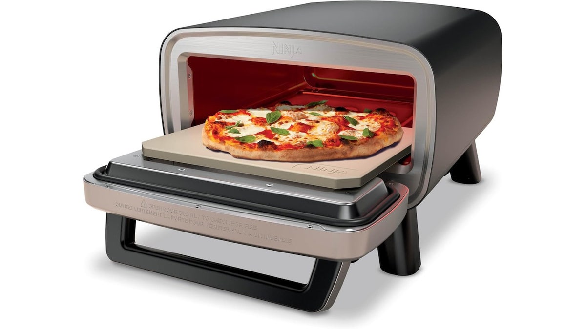 Ninja's pizza oven cooks pizza in just three minutes.