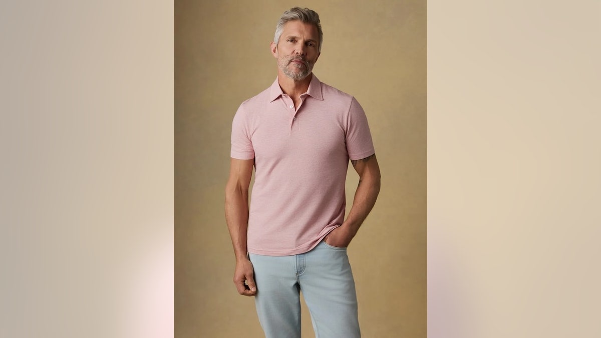 This polo comes in a few patriotic colors and patterns.