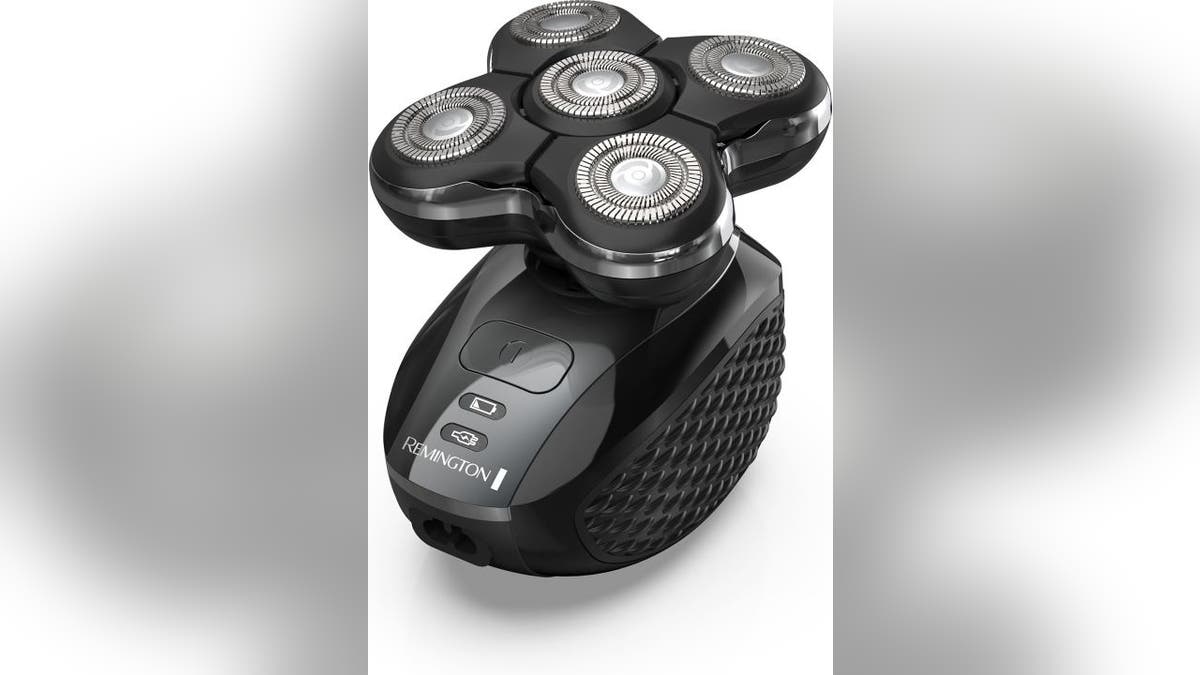 The shaver collects hair as you go.