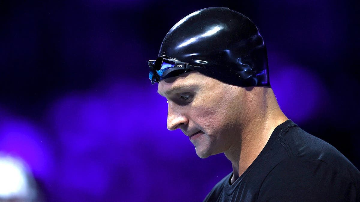 Ryan Lochte prepares for race at U.S. Olympic swimming trials.