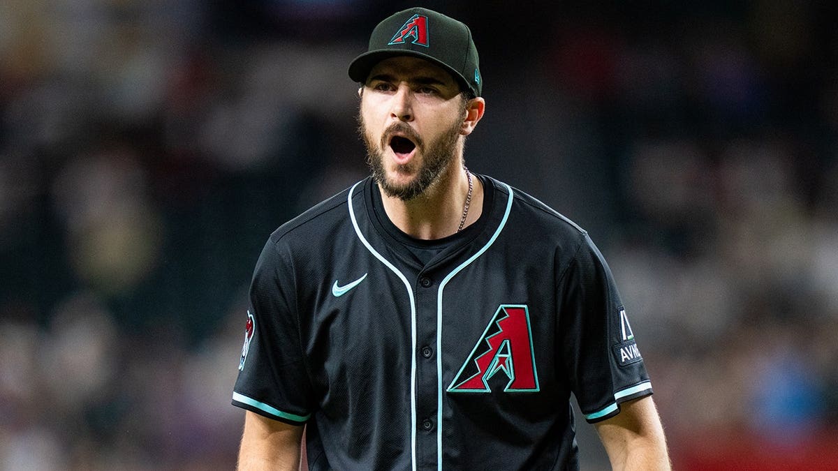 Ryan Thompson of the Arizona Diamondbacks reacts during a baseball game at Chase Field in Phoenix, Arizona.