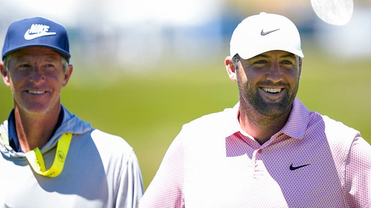 Scottie Scheffler during practice prior to 126th U.S. Open Championship
