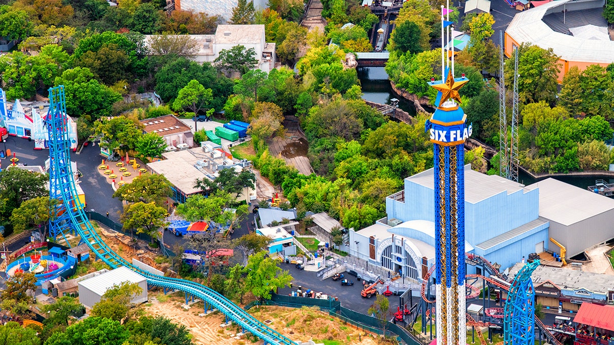 Six Flags Amusement Park Aerial
