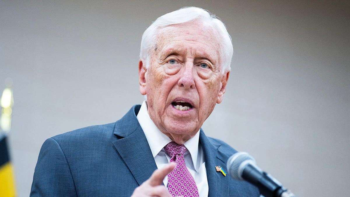 Attorney Steny Hoyer speaks at a press conference in Bowie, Maryland.