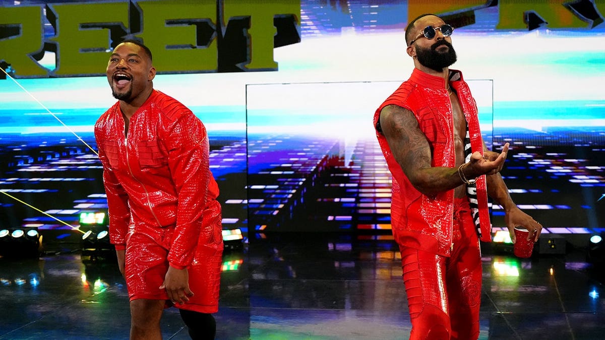 The Street Profits Angelo Dawkins and Montez Ford stepping to nan ringing astatine Thompson-Boling Arena