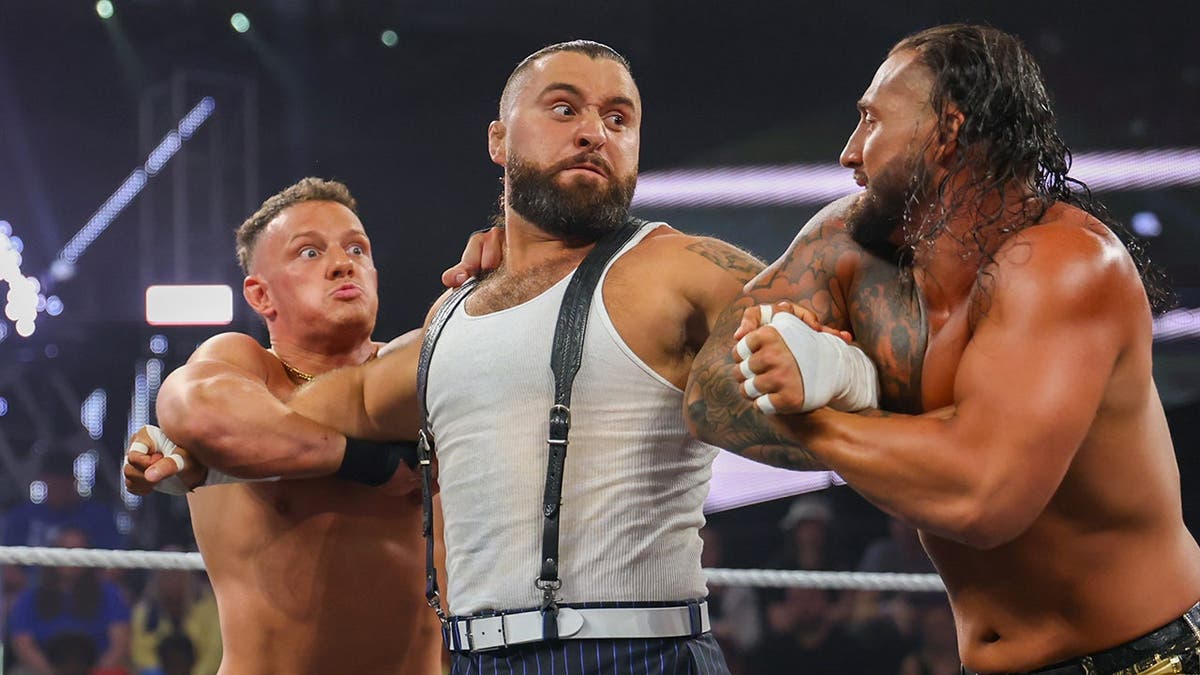 Channing Stacks Lorenzo Tony D'Angelo and Luca Crusifino wrestling in WWE Performance Center