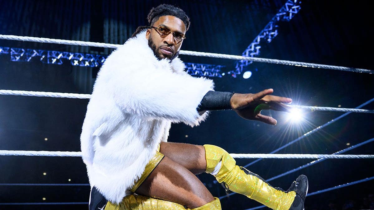 Trick Williams entering the wrestling ring at a WWE live event in Rome, Italy.