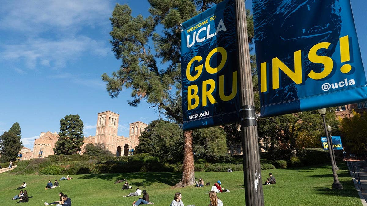 Campus of UCLA in Westwood, California, with buildings and trees