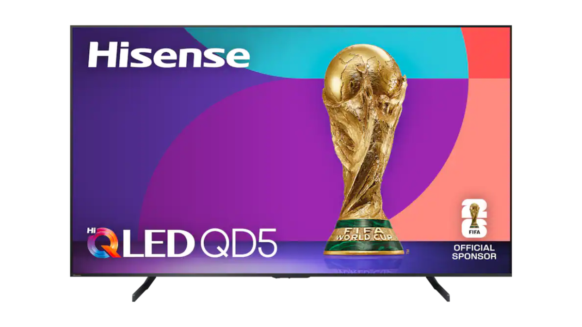 The TV's Hi-QLED displays vivid, accurate colors.