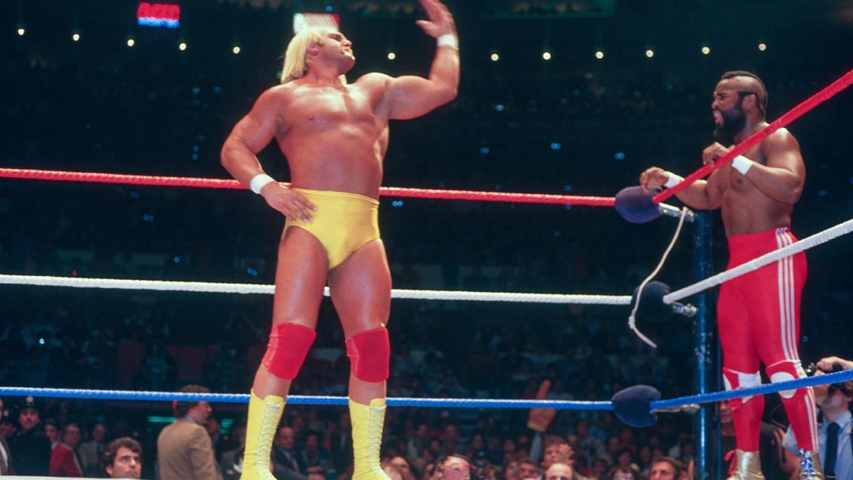 Hulk Hogan in the ring with Mr. T