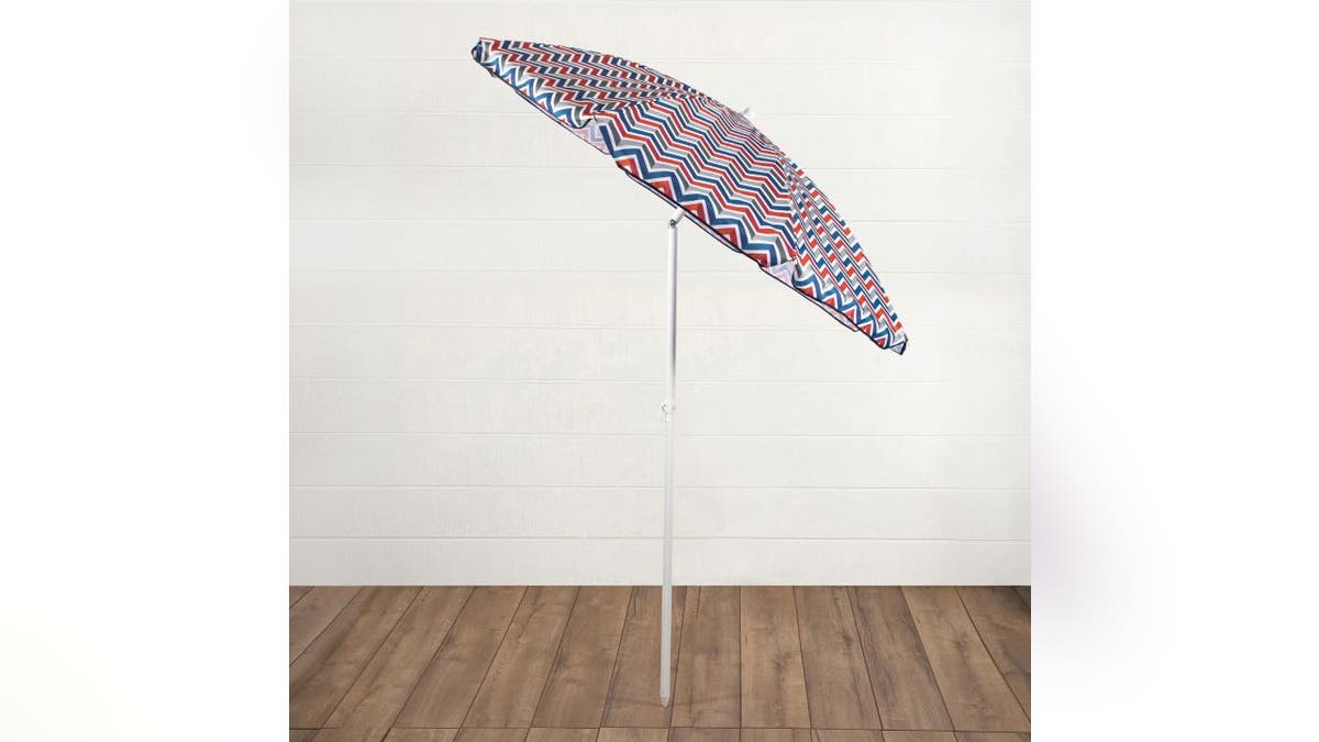 A festive umbrella adds shade.