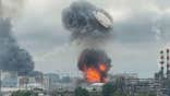 Moscow Oil Refinery burns after being hit by a drone attack