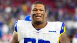 Los Angeles Rams offensive lineman Alaric Jackson blocking at State Farm Stadium