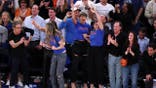 Ben Stiller and Taylor Swift reacting during the 2026 NBA Finals game at Madison Square Garden