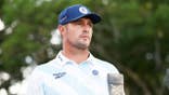 Bryson DeChambeau looking on from the second tee at Shinnecock Hills Golf Club.