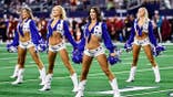 Dallas Cowboys Cheerleaders performing on field at AT&T Stadium in Arlington, Texas