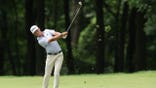 Jackson Koivun hits an approach shot on the sixth hole during the final round of the 2025 John Deere Classic 2025 at TPC Deere Run in Silvis, Illinois.