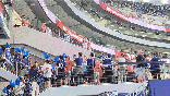Soccer fans gather at a FIFA World Cup.