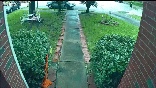 A car crashing into a house