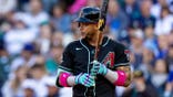 Ketel Marte batting during a baseball game at T-Mobile Park in Seattle