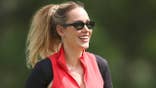 Paige Spiranac golfing during the Pro Am event at Quail Hollow Country Club in Charlotte, North Carolina