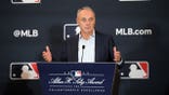 MLB commissioner Rob Manfred presents the Allan H. Selling Award for philanthropic excellence during the 2022 MLB Winter Meetings at Manchester Grand Hyatt.
