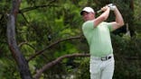 Rory McIlroy hits his shot tee on the second hole during the 2024 Memorial Tournament at Muirfield Village Golf Club in Dublin, Ohio.