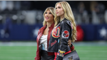 Ava Hunt and Gracie Hunt standing at AT&T Stadium in Arlington, Texas.