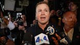 Los Angeles Mayoral candidate Spencer Pratt speaking with media outside Don Antonio's restaurant