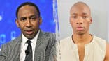 split image shows Stephen A. Smith on left, and Karmelo Anthony on right