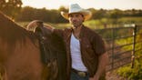 Steven McBee Jr with a horse
