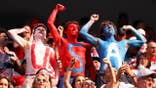 Fans of the United States enjoying the atmosphere at Los Angeles Stadium.