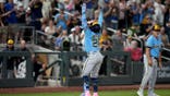 Milwaukee Brewers catcher William Contreras celebrating after hitting a home run at Las Vegas Ballpark