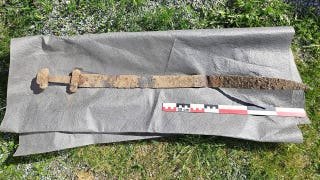 Ancient Viking sword discovered 'sticking up out of the ground' after 1,300 years