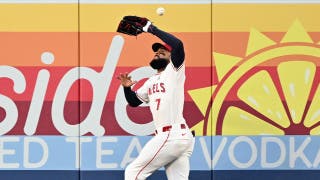 Angels outfielder Jo Adell goes full Jose Canseco and gives up a home run off his head