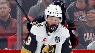 Golden Knights defenseman hospitalized after taking 87 mph shot to face in horrifying scene