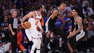 Victor Wembanyama puts hand on Jalen Brunson's head, pushes him down as refs look the other way in Game 3