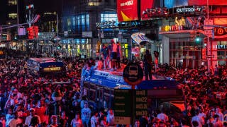 Spurs fan in a Dennis Rodman jersey goes viral trying to fight all of New York after Knicks win the NBA Finals